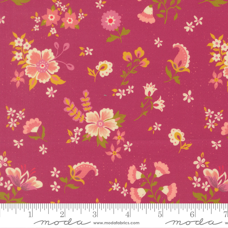 Sitara Quilt Fabric - Davinia in Pomegranate Dark Pink - 11982 24