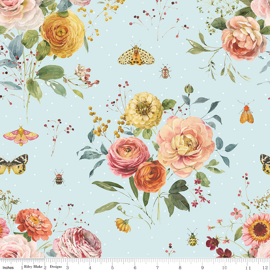Sketchbook Quilt Fabric - Main in Blue - CD17520-BLUE