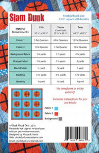 Slam Dunk Quilt Pattern from Cluck Cluck Sew - CCS176