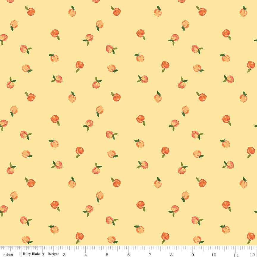 Southern Charm Quilt Fabric - Peaches in Yellow - C17442-YELLOW