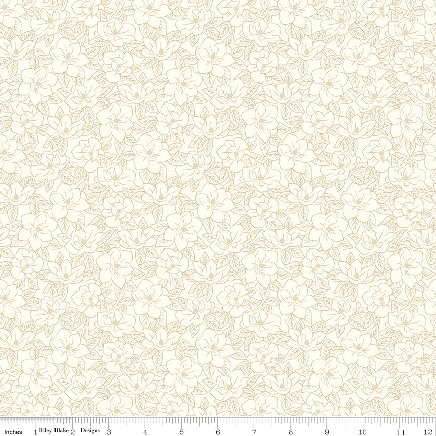 Southern Charm Quilt Fabric - Magnolia Tonal in Cloud Cream - C17445-CLOUD