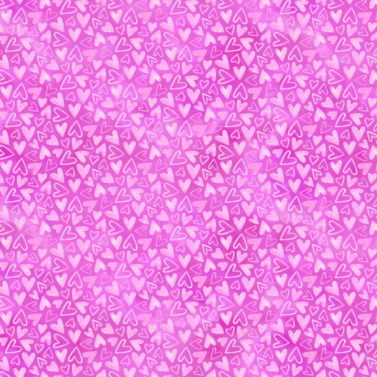 Sparkle Magic Quilt Fabric - Hearts in Pink - 27642-23