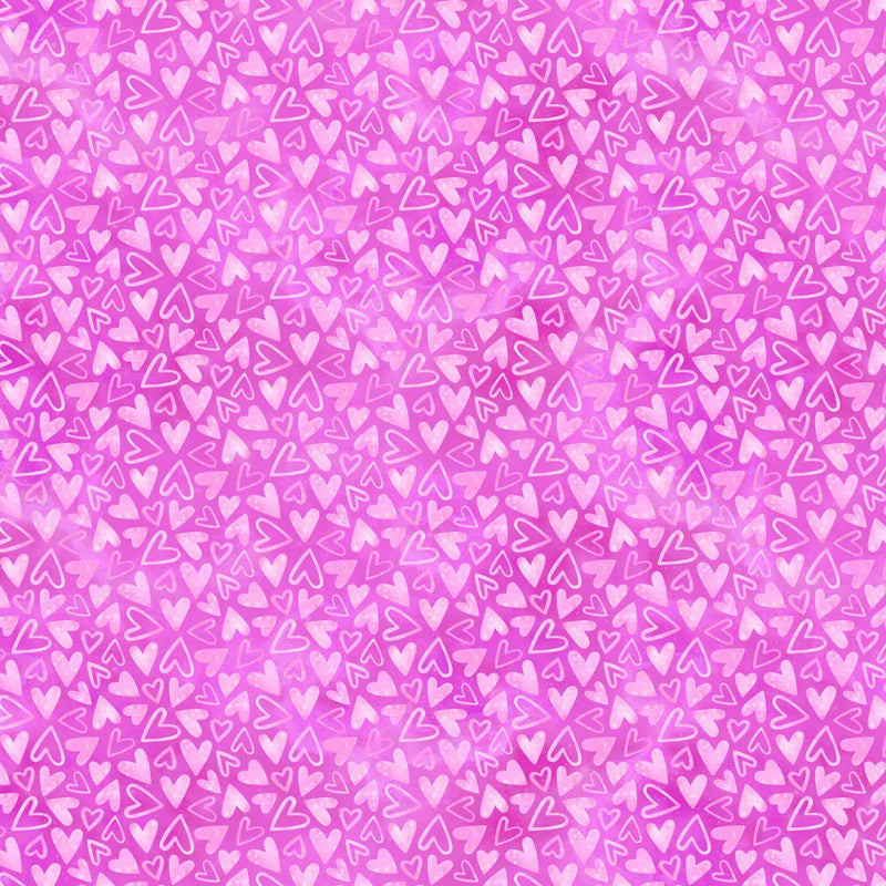 Sparkle Magic Quilt Fabric - Hearts in Pink - 27642-23