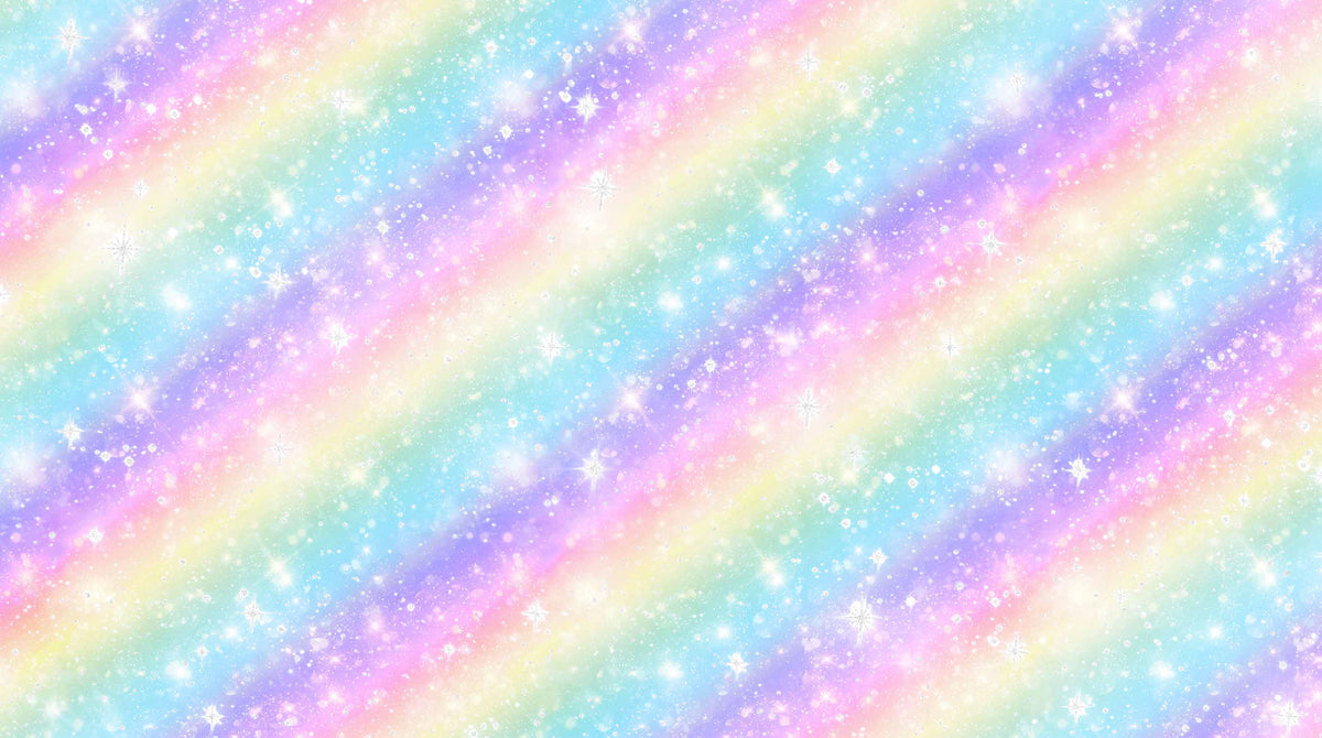 Sparkle Magic Quilt Fabric - Rainbow in Pale Blue/Multi with Silver Metallic - G27638-41