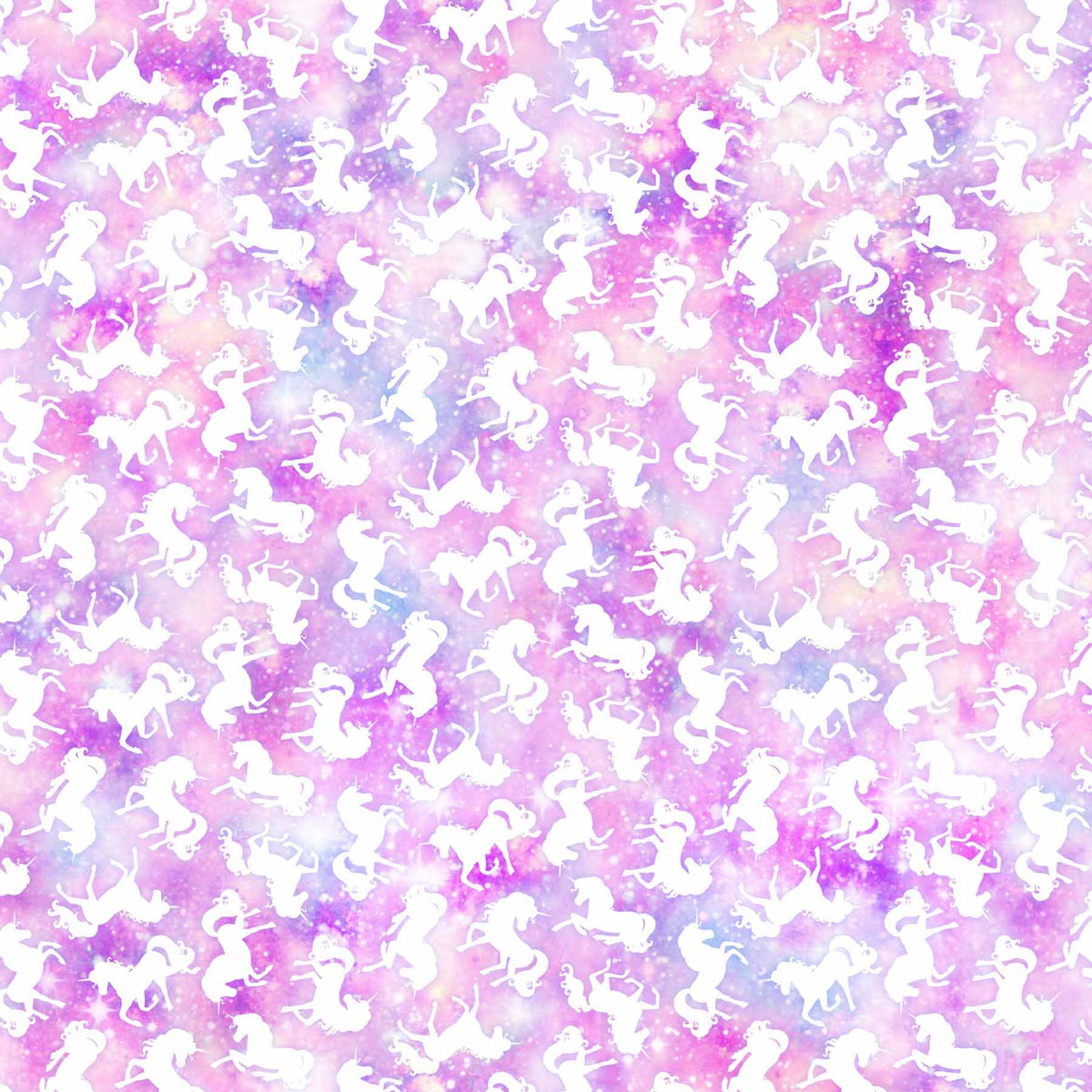 Sparkle Magic Quilt Fabric - Unicorn Toss Dark in Pink/Multi - 27644-22