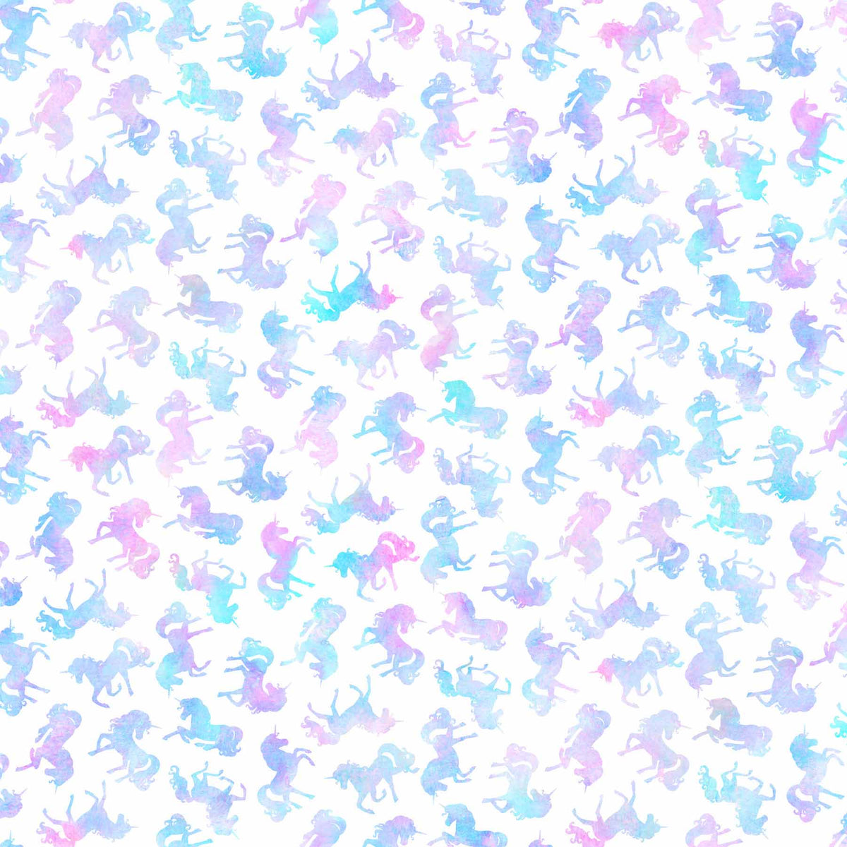 Sparkle Magic Quilt Fabric - Unicorn Toss Light in White/Multi - 27639-10