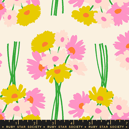 Sparkle Mart Quilt Fabric by Ruby Star Society - Flower Department in Natural Cream/Multi - RSS0118 11