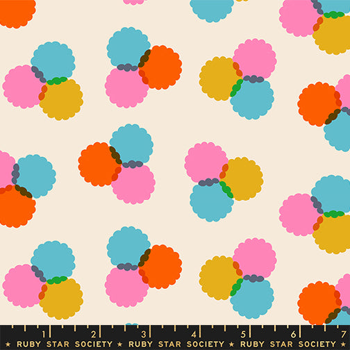 Sparkle Mart Quilt Fabric by Ruby Star Society - Puffs Blenders in Natural Cream/Multi - RSS0122 11