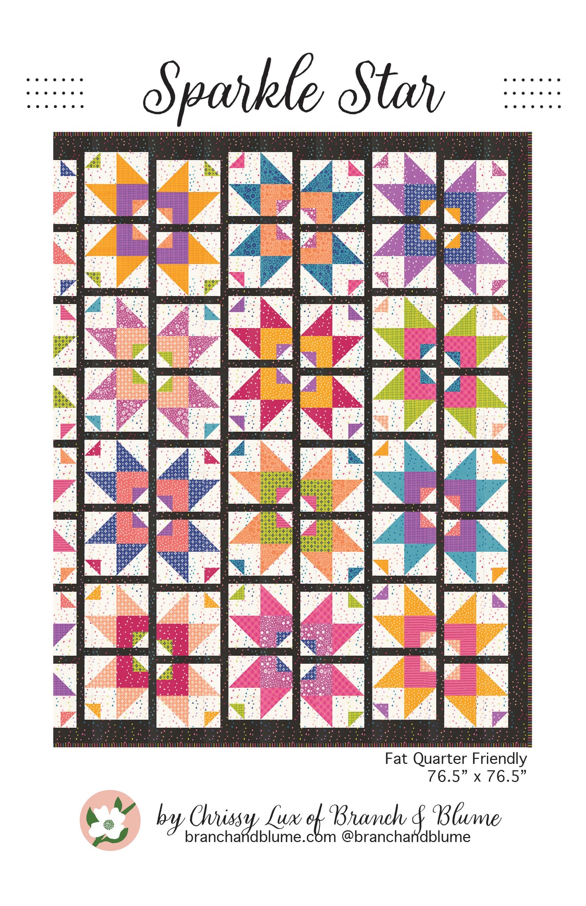 Sparkle Star Quilt Pattern by Branch and Blume - featuring Maker's Delight - BNB-2602