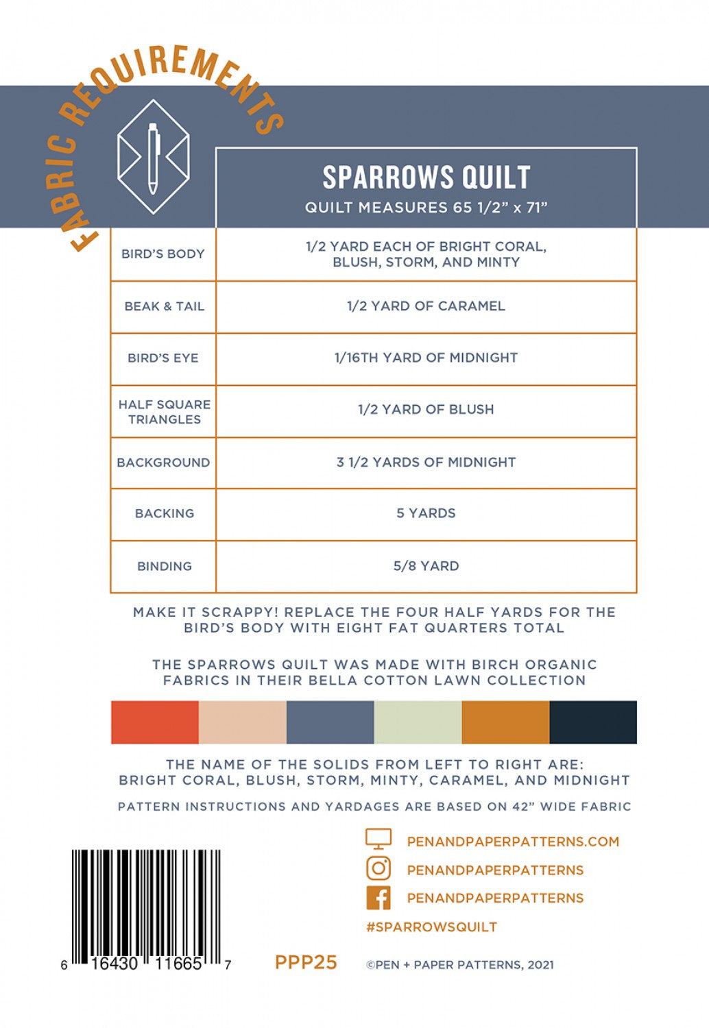 Sparrow Quilt Pattern From Pen and Paper Patterns - PPP25