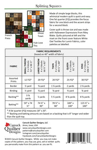 Splitting Squares Quilt Pattern - CQ5636