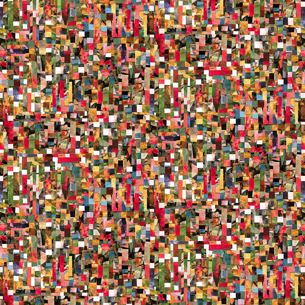 Spread the Word Quilt Fabric - Abstract Geo in Green/Multi - 4198-66