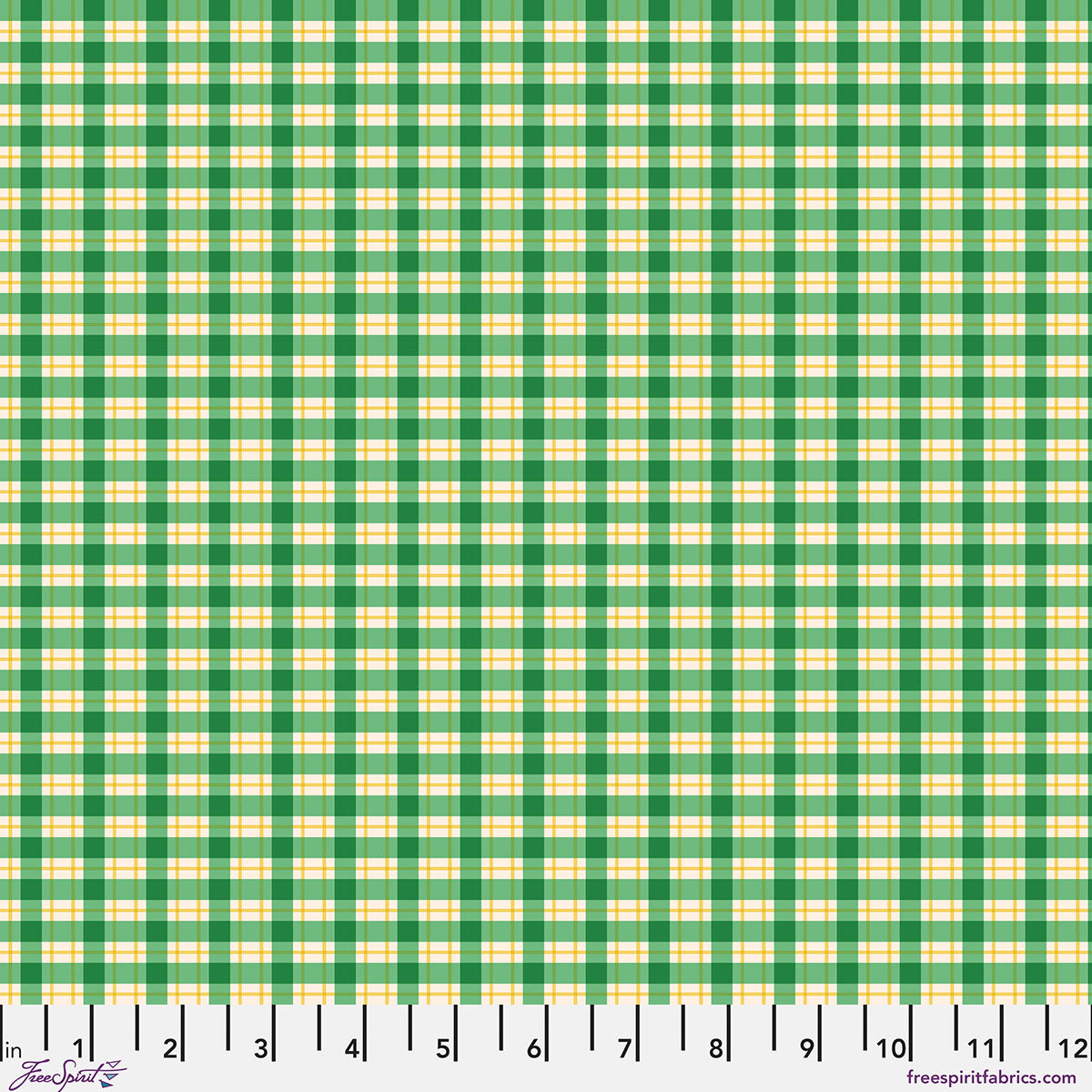 Stannie and Lloyd Quilt Fabric - Chaperone's Gingham in Basil Green - PWAE007.BASIL