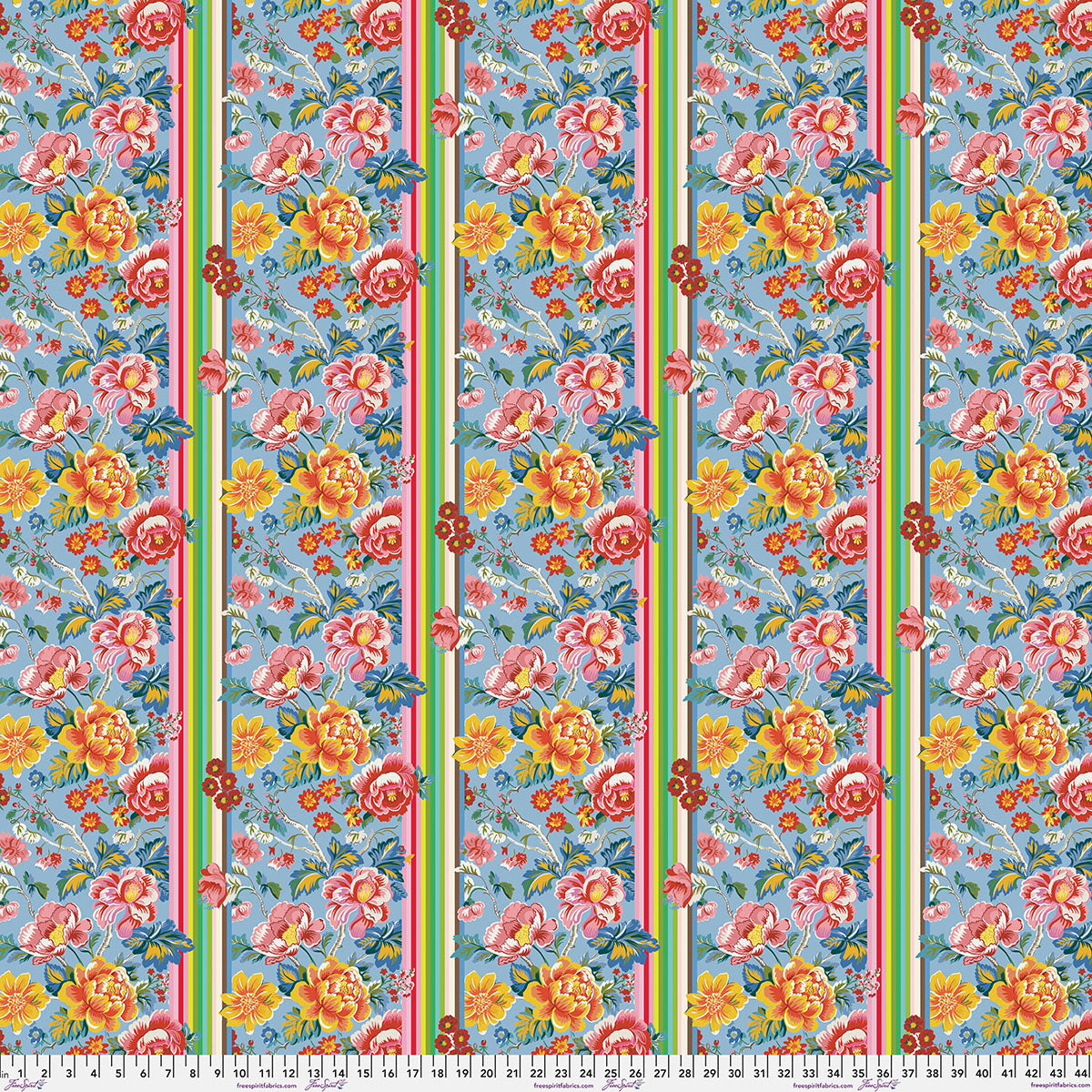 Stannie and Lloyd Quilt Fabric - Regency Remix in Sky Blue - PWAE009.SKY