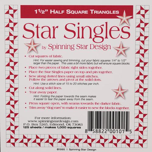 Star Singles Half Square Triangle 1.5" Papers - SS015