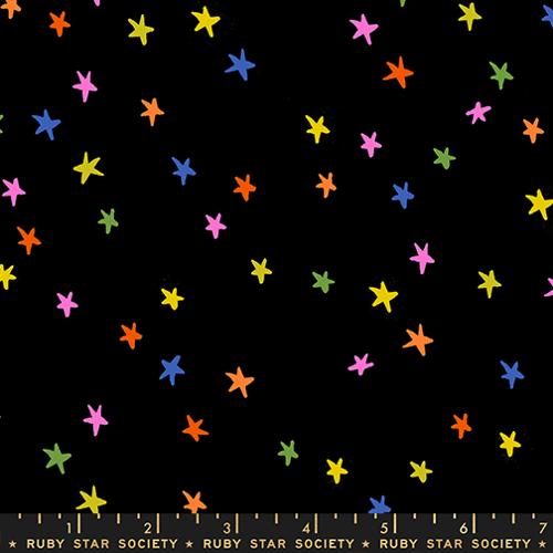 Starry New Vivid Rainbow Quilt Fabric by Ruby Star Society - Starry in Multi/Black - RS4109 63