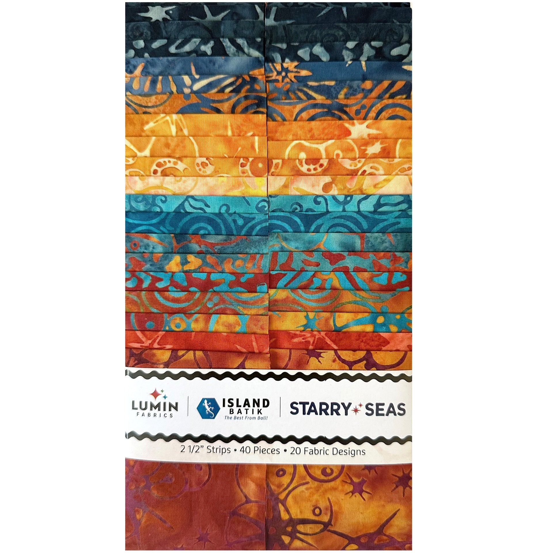 Island Batik Quilt Fabric - Starry Seas Strip Pack - set of 40 2 1/2" strips - Starry Seas-SP