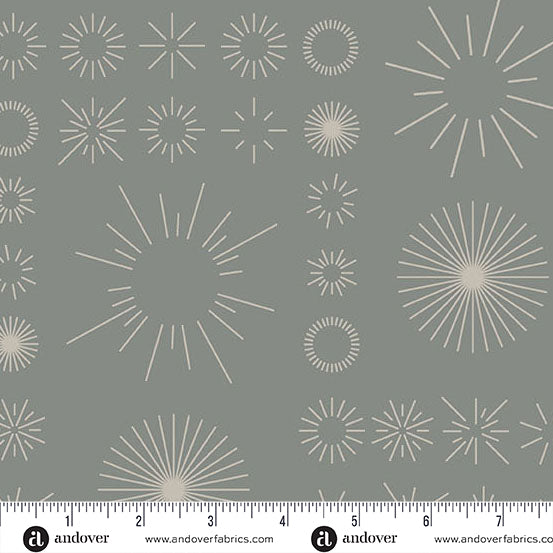 Still Quilt Fabric by Libs Elliott - Bursts in Pewter Gray - A-1347-C