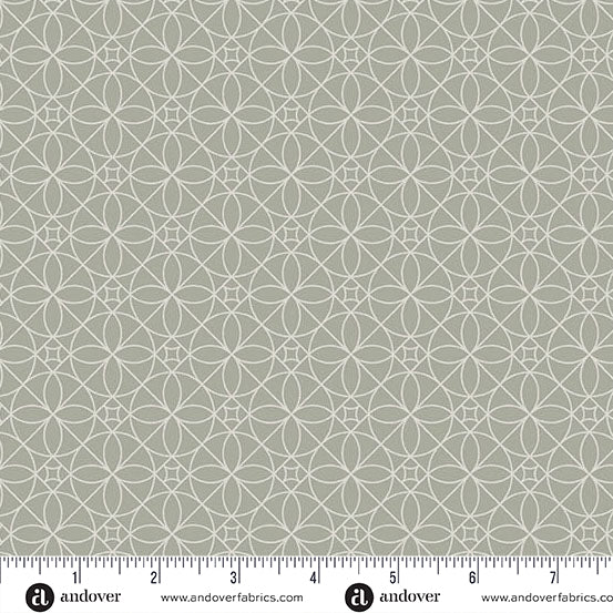Still Quilt Fabric by Libs Elliott - Cosmic Cactus Flower in Grey/Gray - A-1349-C