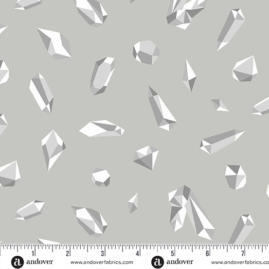 Still Quilt Fabric by Libs Elliott - Crystals in Diamond Gray - A-1350-C