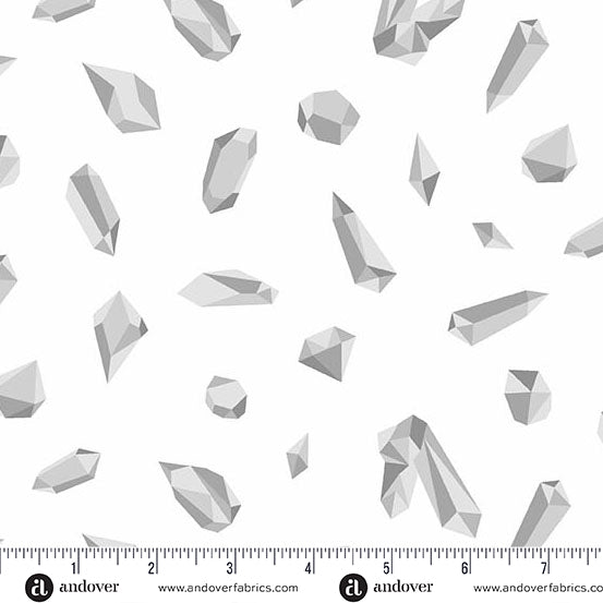 Still Quilt Fabric by Libs Elliott - Crystals in White (Cream) - A-1350-L