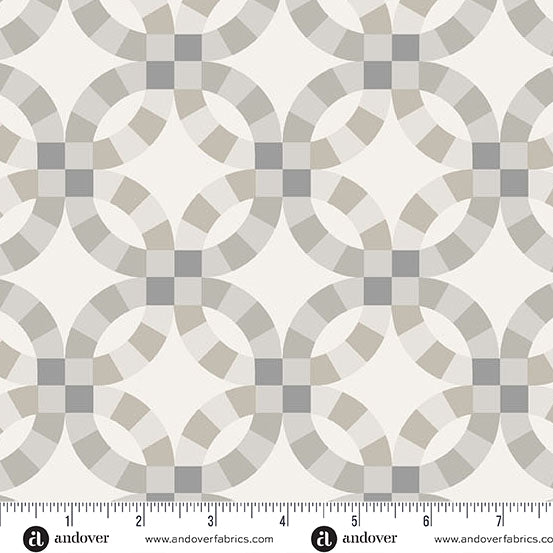 Still Quilt Fabric by Libs Elliott - DWR Wedding Ring in Grey (Gray/Cream) - A-1348-L