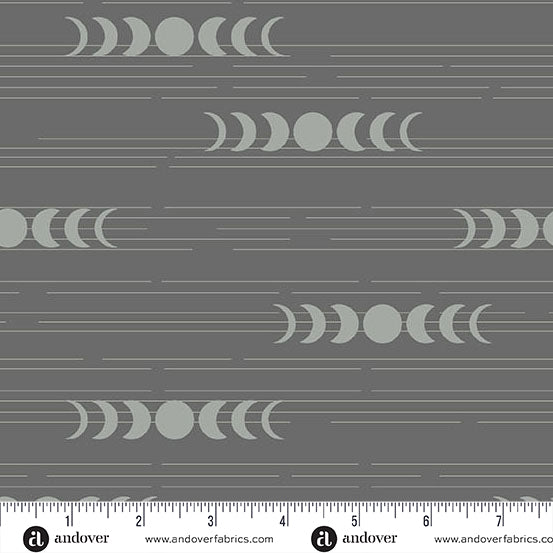 Still Quilt Fabric by Libs Elliott - Moon Phases in Pewter Gray - A-1351-C