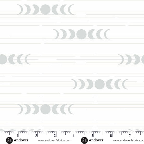 Still Quilt Fabric by Libs Elliott - Moon Phases in White (Cream) - A-1351-L