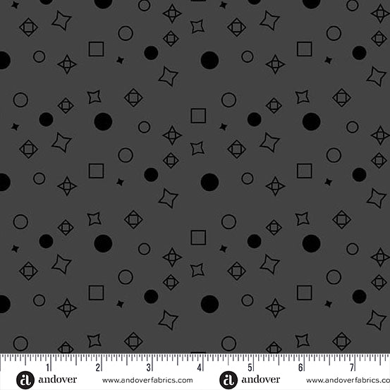 Still Quilt Fabric by Libs Elliott - Space Junk in Slate Black - A-1353-K