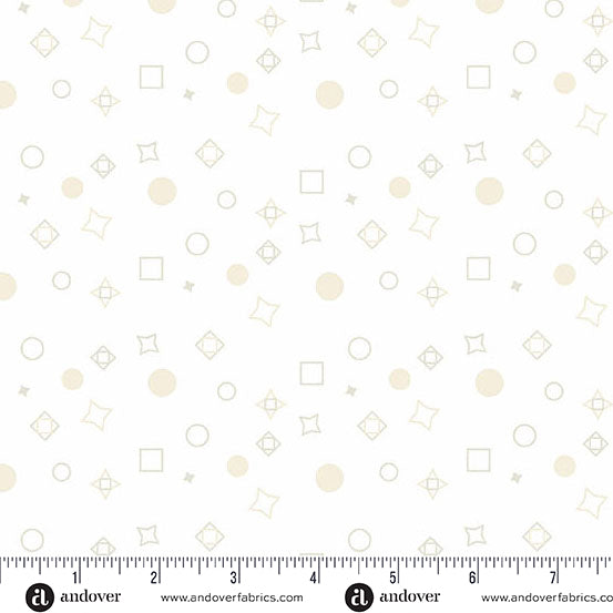 Still Quilt Fabric by Libs Elliott - Space Junk in White (Cream) - A-1353-L