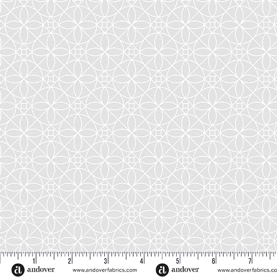 Still Quilt Fabric by Libs Elliott - Cosmic Cactus Flower in Smoke Light Gray - A-1349-L