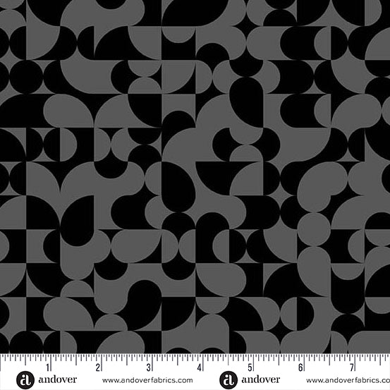 Still Quilt Fabric by Libs Elliott - Half Dome in Black - A-1346-K