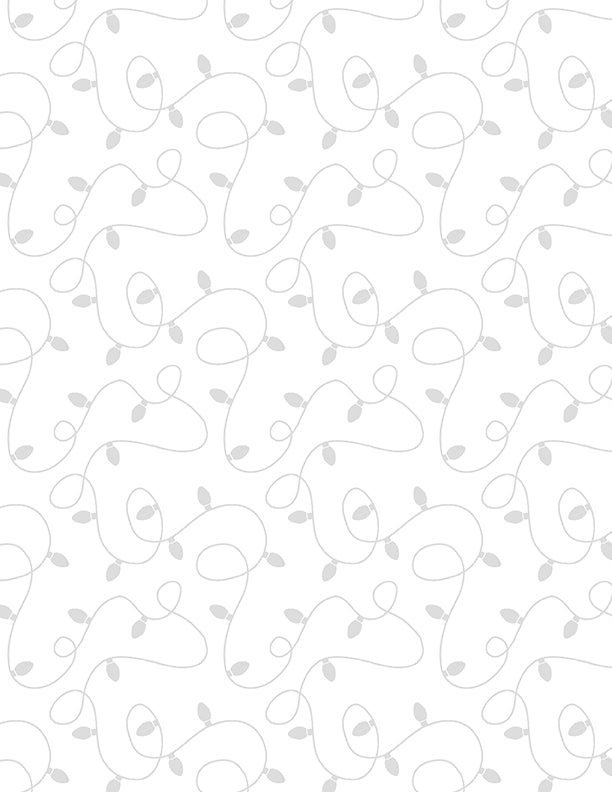 Stocking Stuffers 2 Essentials Quilt Fabric - Christmas Lights in White on White - 1817 39170 100