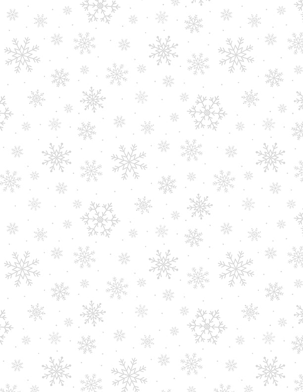 Stocking Stuffers 2 Essentials Quilt Fabric - Snowflakes All Over in White on White - 1817 39169 100