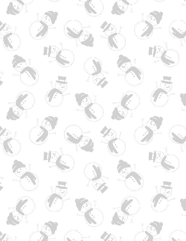 Stocking Stuffers 2 Essentials Quilt Fabric - Snowmen in White on White - 1817 39188 100