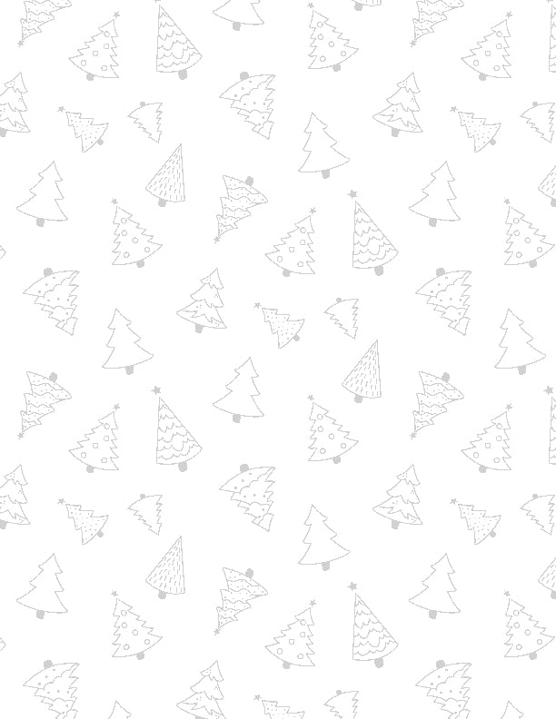 Stocking Stuffers 2 Essentials Quilt Fabric - Trees in White on White - 1817 39187 100