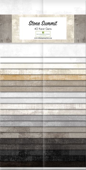 Stone Summit Quilt Fabric - 40 Karat Gems Whites, Grays, Browns - set of 40 2 1/2" strips - 842-116-842