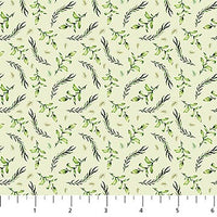 Story Book Quilt Fabric - Leaves in Green - 91339-74