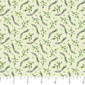 Story Book Quilt Fabric - Leaves in Green - 91339-74