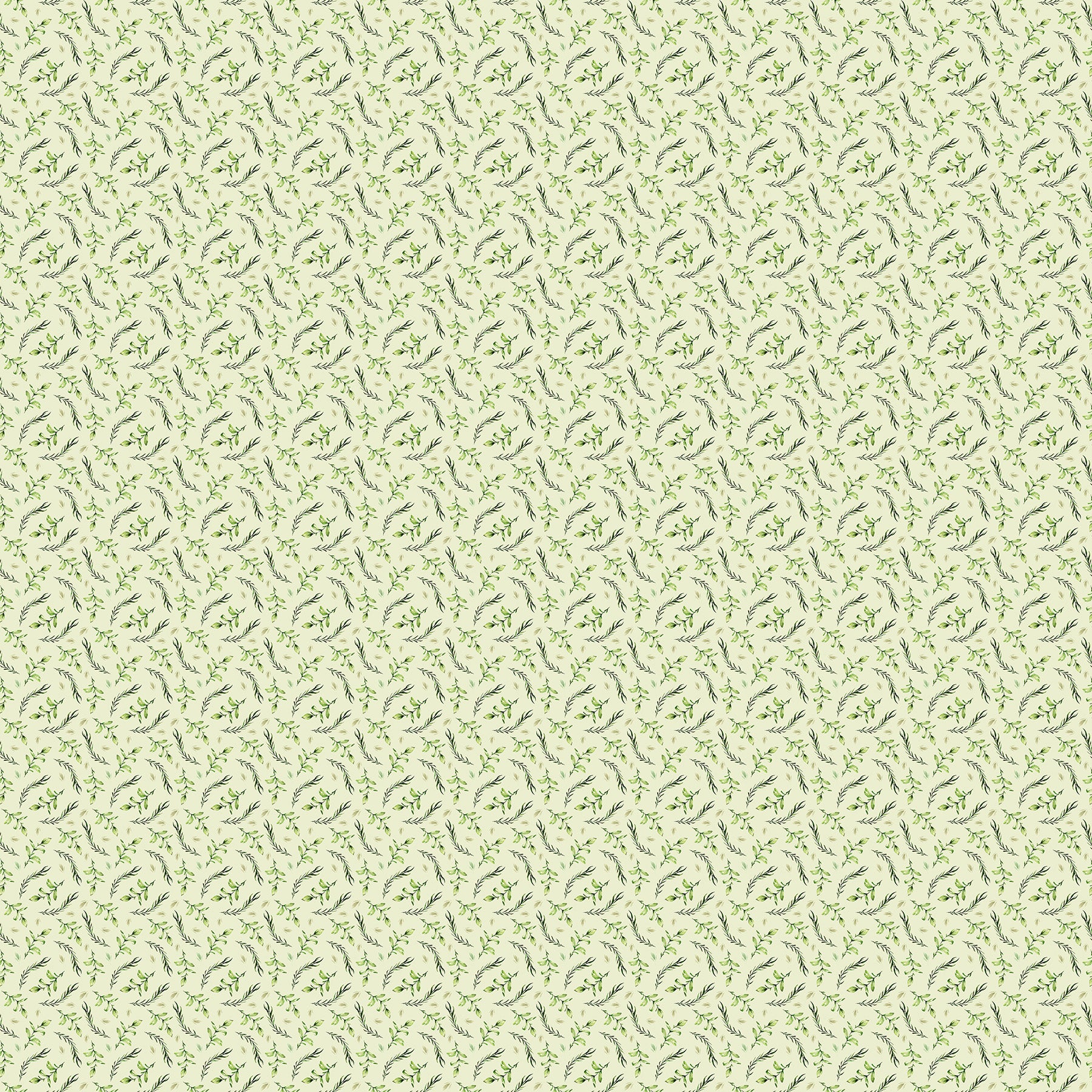 Story Book Quilt Fabric - Leaves in Green - 91339-74