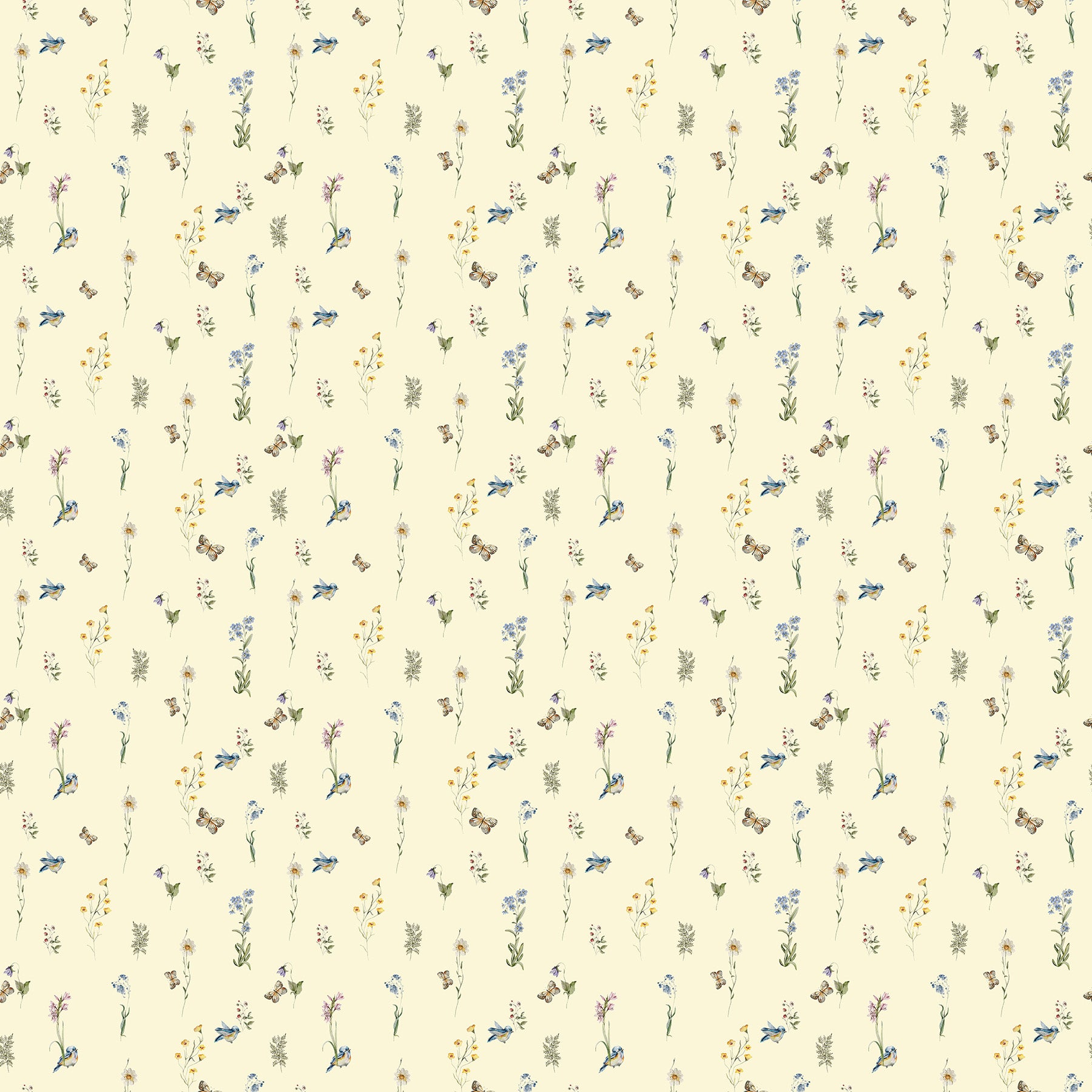 Story Book Quilt Fabric - Plants in Yellow - 91336-50