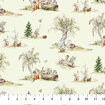 Story Book Quilt Fabric - Scene in Green - 91334-70