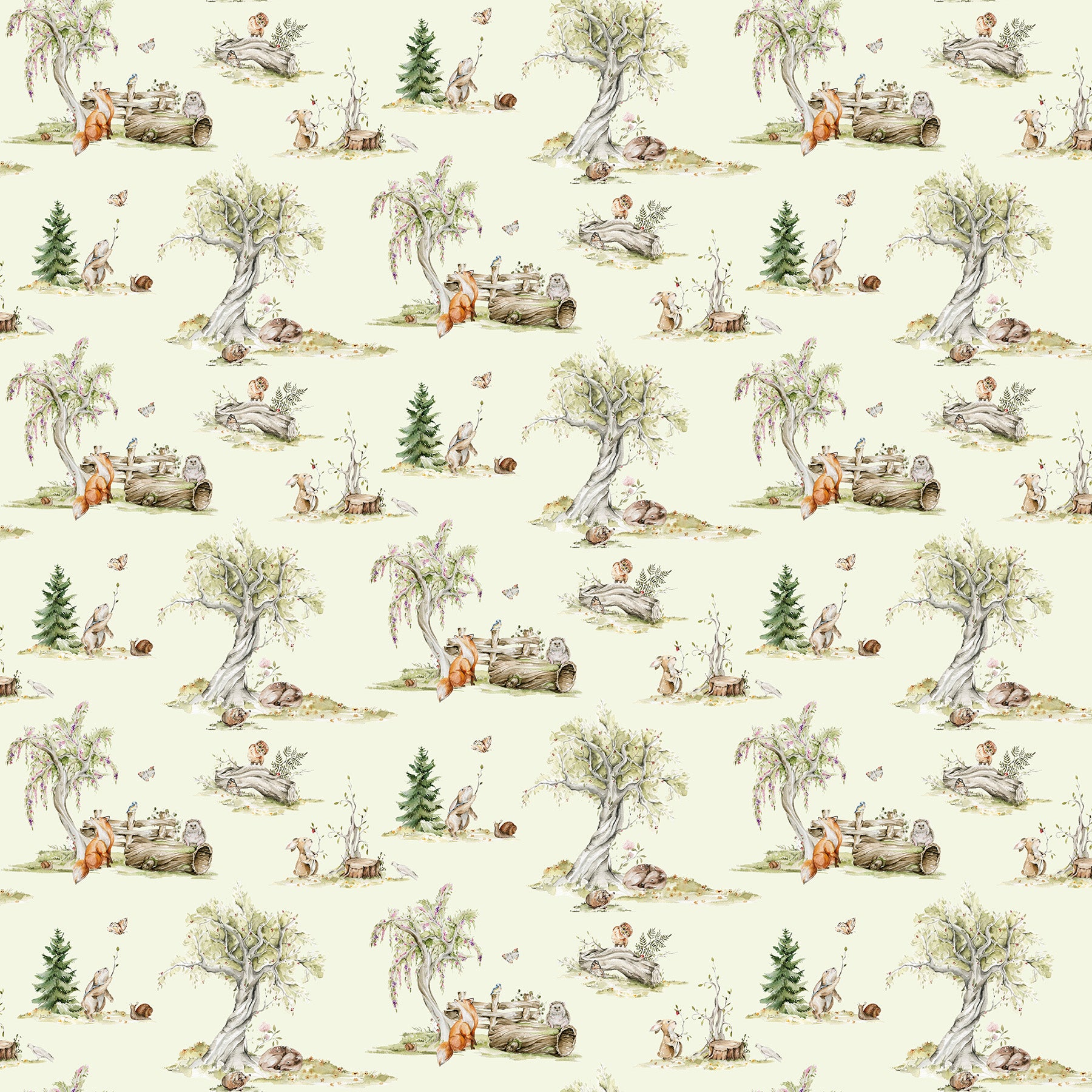 Story Book Quilt Fabric - Scene in Green - 91334-70
