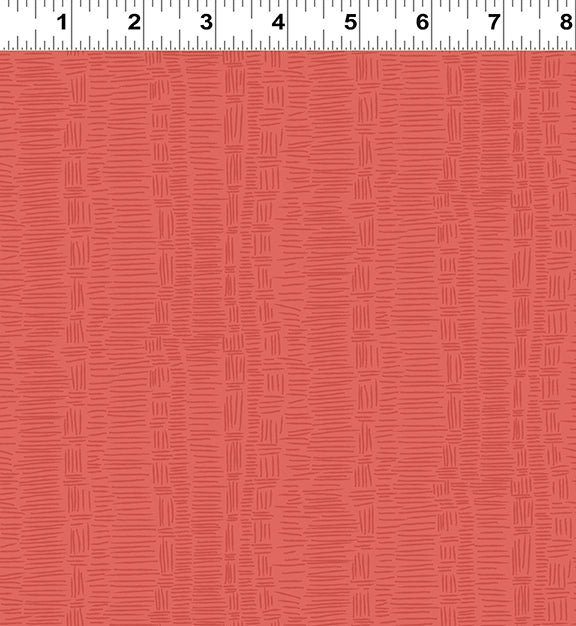 Strawberry Days Quilt Fabric - Basketweave in Dark Coral - Y4070-40
