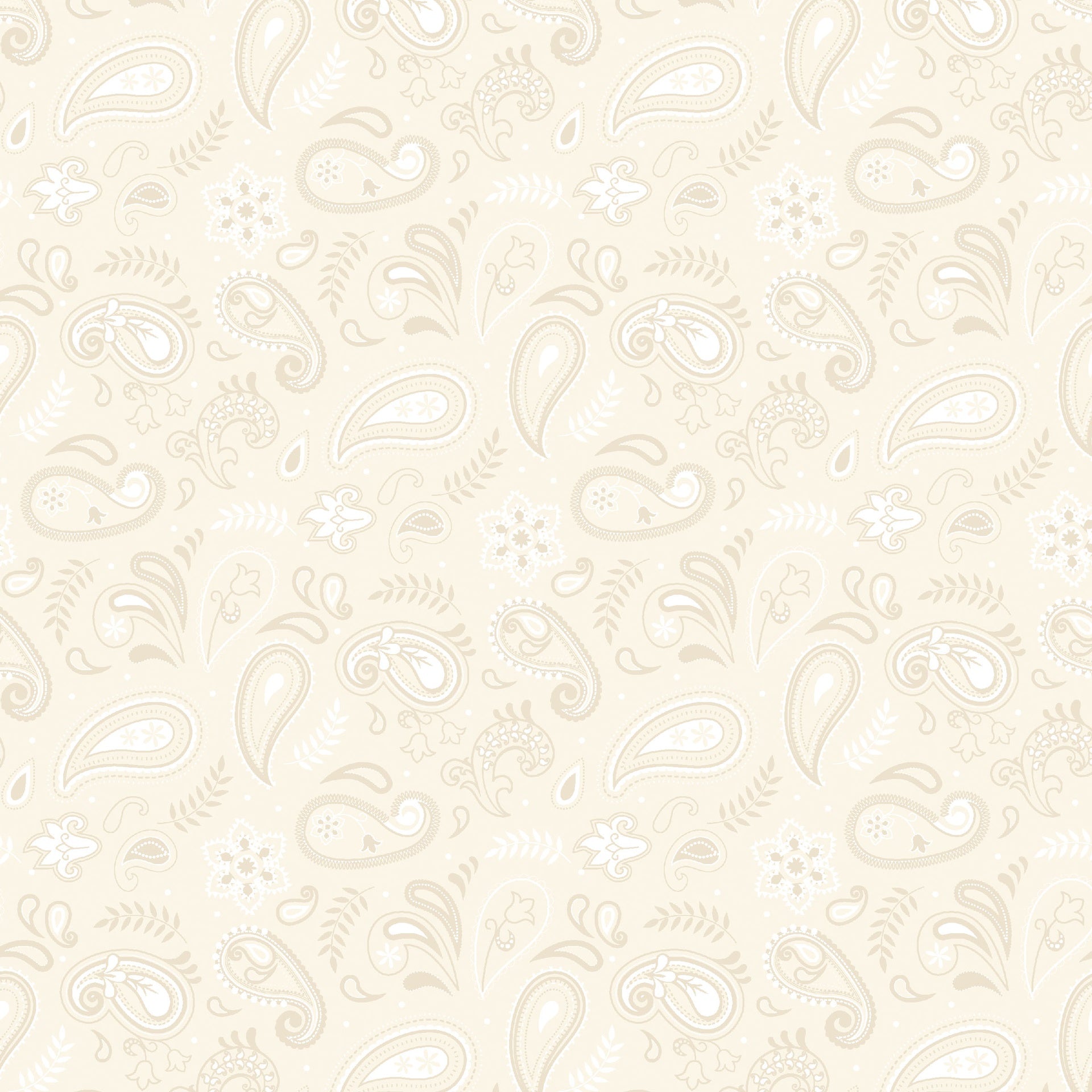 Stripes and Stars Quilt Fabric - Paisley in Cream - W140-007-025