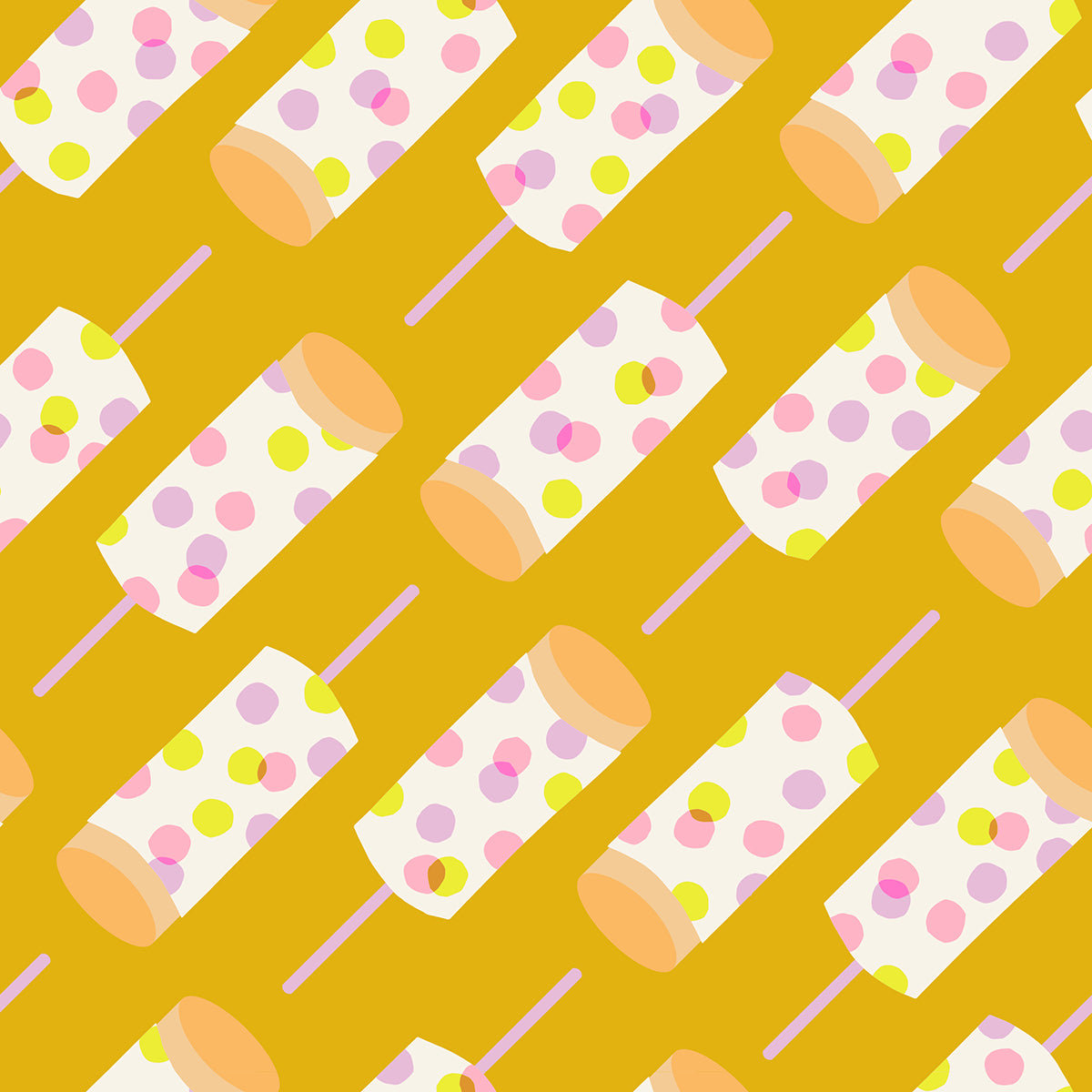 Sugar Cone Quilt Fabric by Ruby Star Society - Push Up Pops in Goldenrod Yellow - RS3060 11