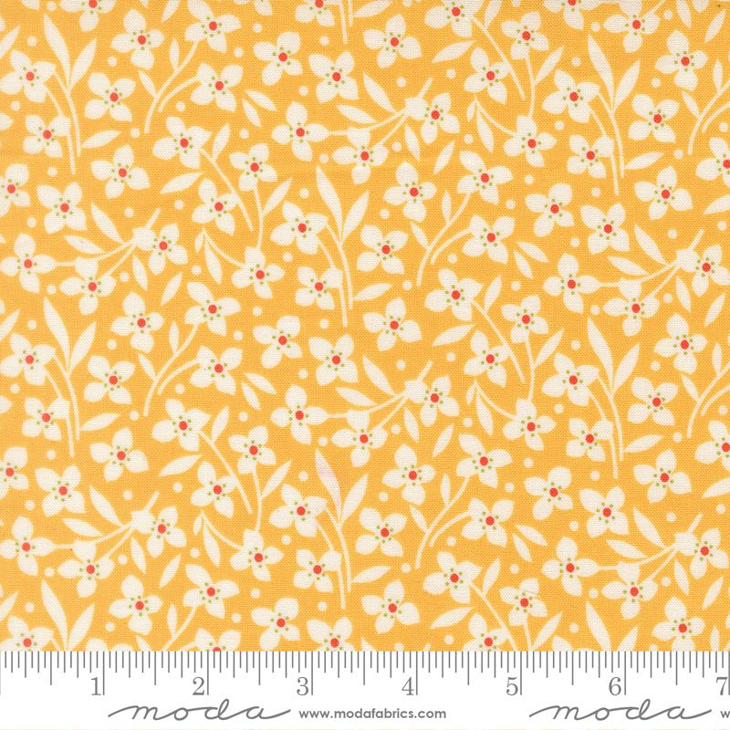 Summer's End Quilt Fabric - Forget Me Not in Sunflower Yellow - 35435 13