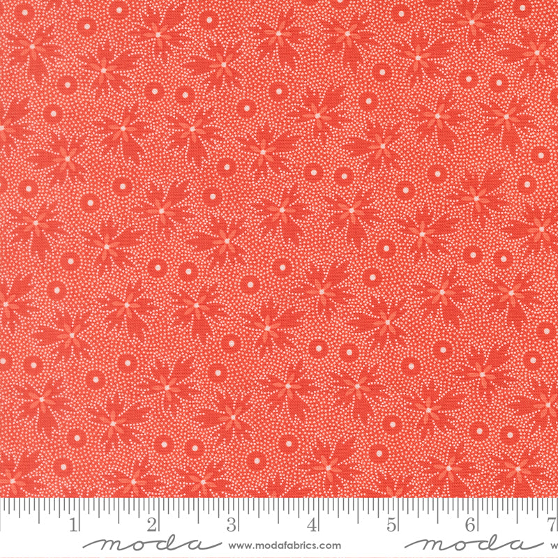 Summer's End Quilt Fabric - Geranium Leaves in Persimmon Red - 35432 16