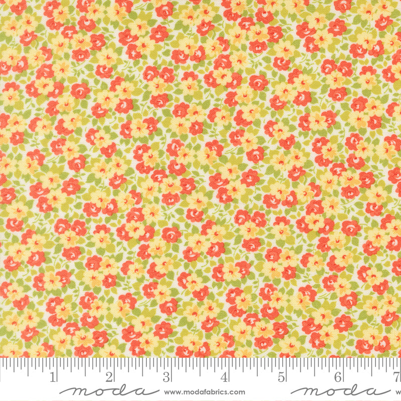 Summer's End Quilt Fabric - Meadow in Persimmon Red - 35436 11