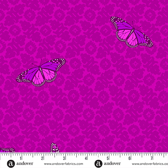 Sun Print 2024 Quilt Fabric by Alison Glass - Camouflage (Butterflies) in Plum Purple - A-1013-P